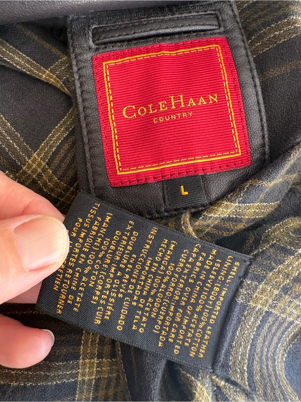 Vintage Cole Haan Men's Black Leather Button-Front Coat size L - Picture 7 of 9